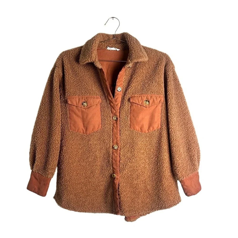 TALULAH Camel Sherpa Jacket Size S